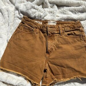 Women's Brown Denim Shorts